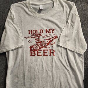 Cowgirl Hold My Beer Its Not My First Rodeo Mens XL White Shirt New Without tag